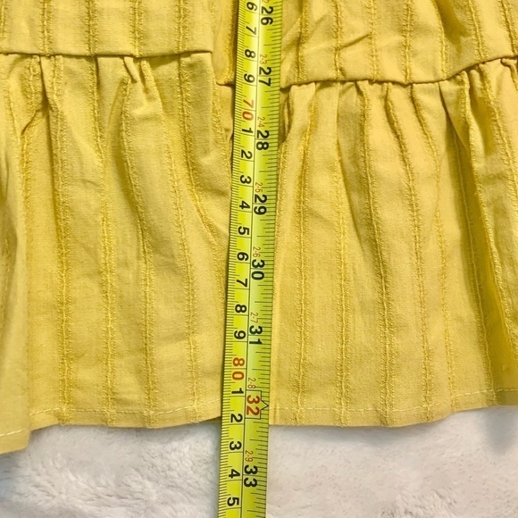 NWT Elia-Cher Dress Small Gold Yellow Sleeveless Mini Pleated Skirt Crochet New - Picture 12 of 14